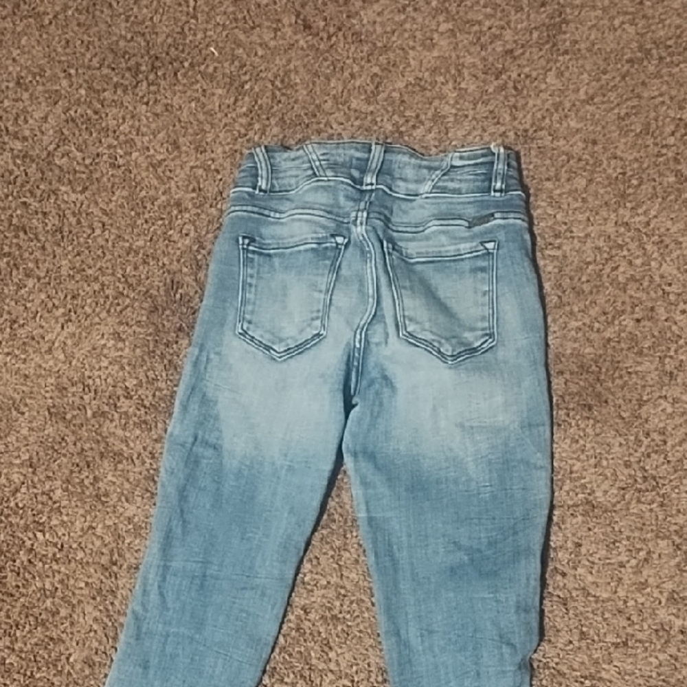 #2135 Stylish Blue Distressed Women Jeans Kan Cans Skinny Jeans - Picture 4 of 5